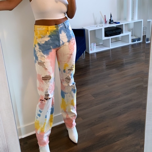 Custom hand distressed denim